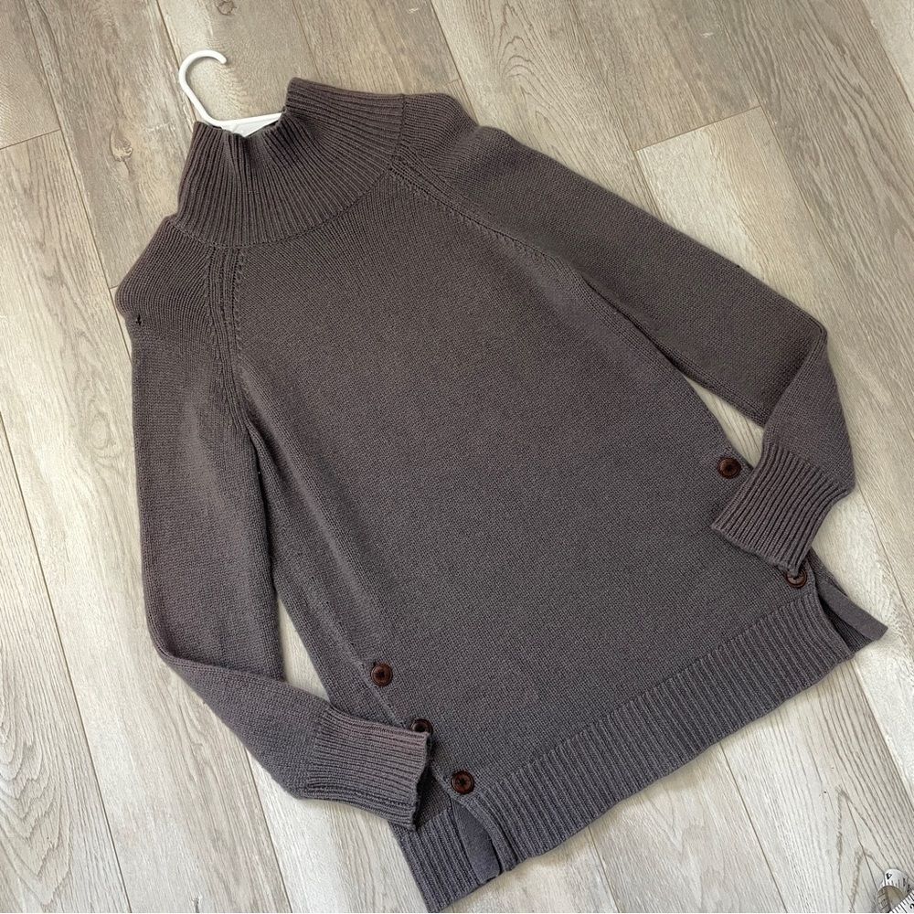 Garnet Hill Sweater cashmere turtleneck long sleeve womes Purple (small) heavy